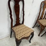 Set of eight Dutch marquetry chairs from the 19th century.