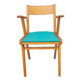 Light wood bridge armchair