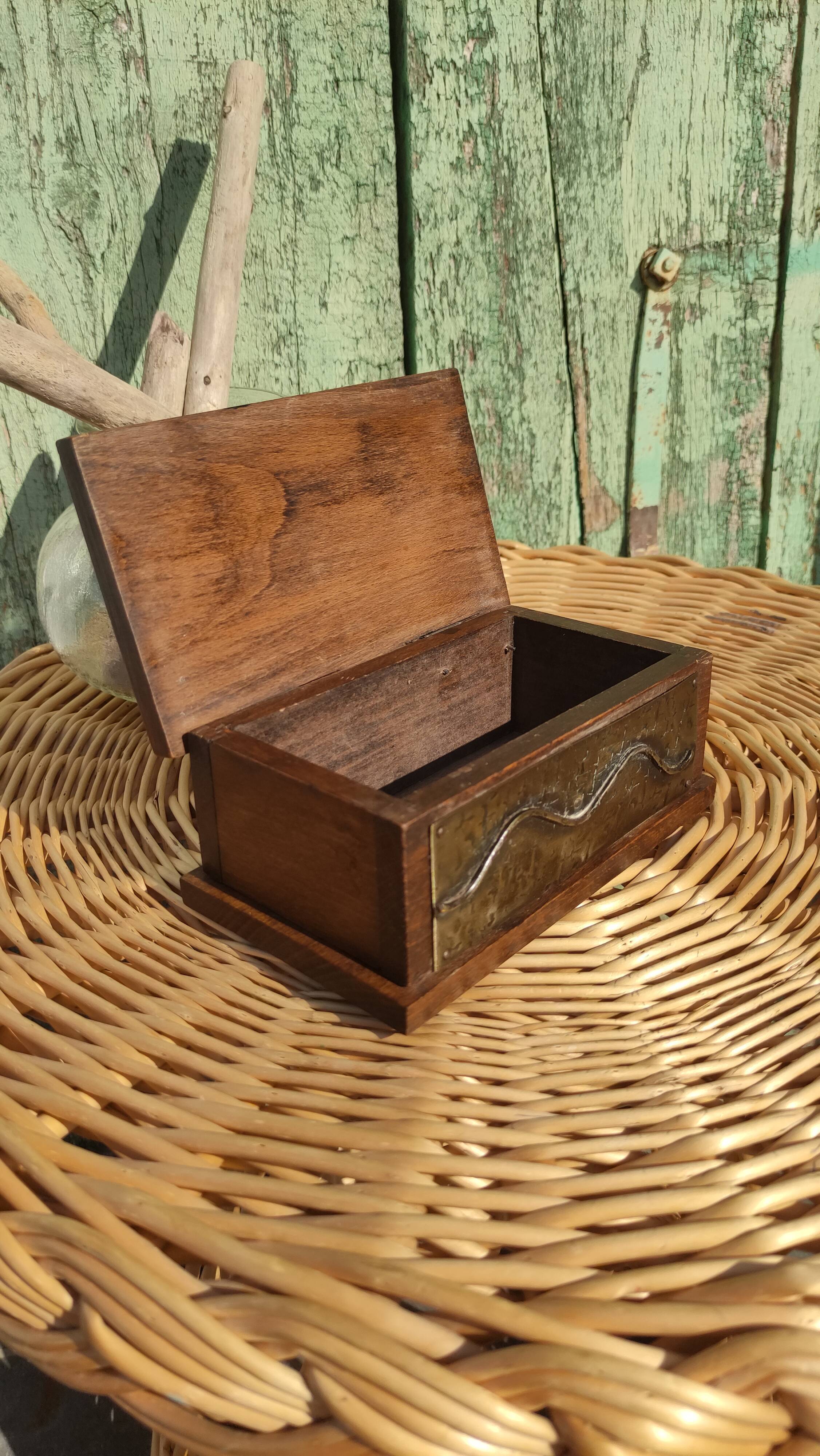 Vintage wooden and metal box