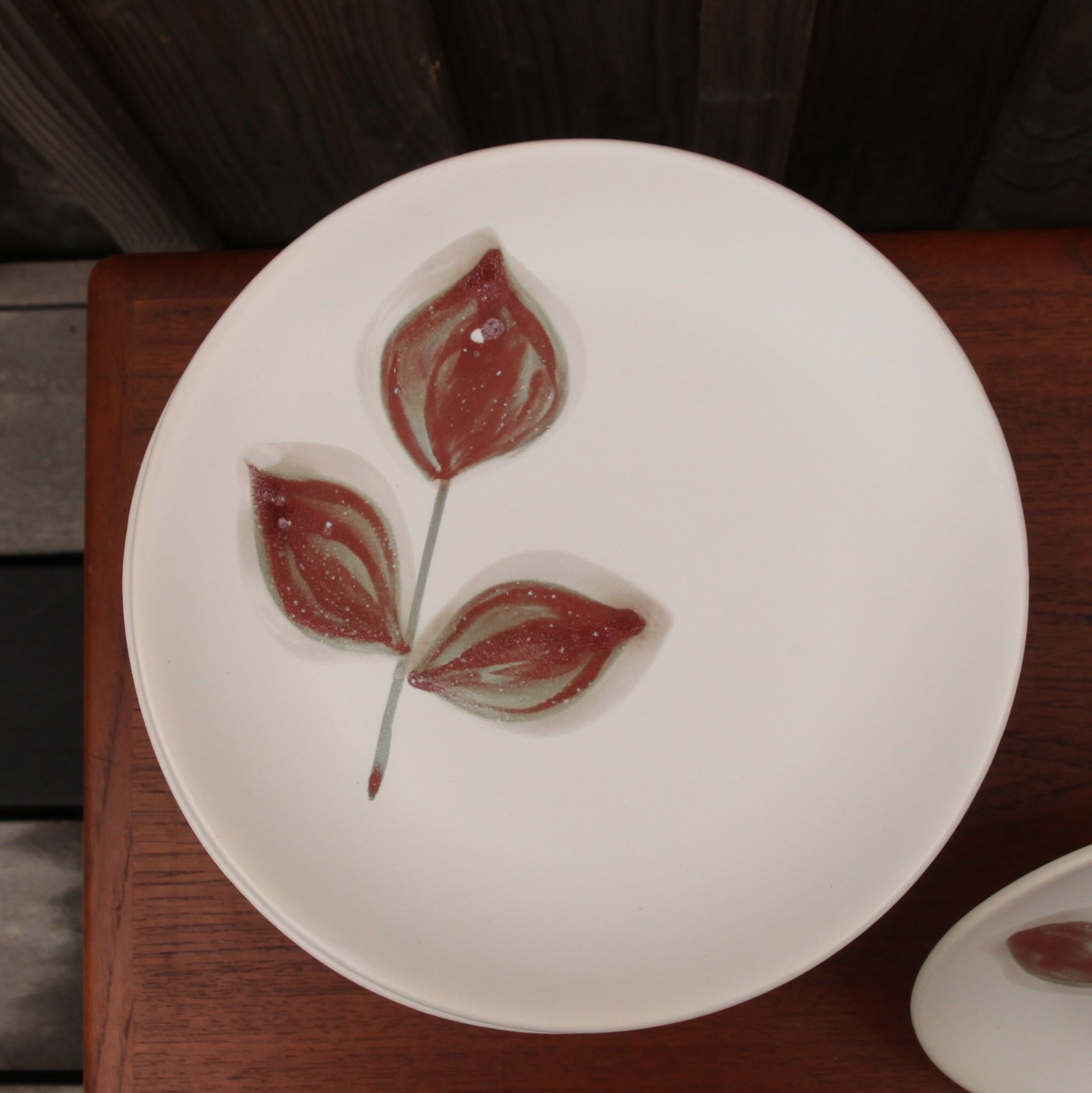 Set of flat plates Niderviller décor Beech