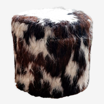 Pouf with cowhide storage, 1970s