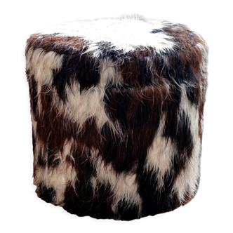 Pouf with cowhide storage, 1970s