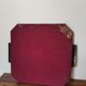 Vintage art deco top wood mirror, metal and mirror with geometric design lines