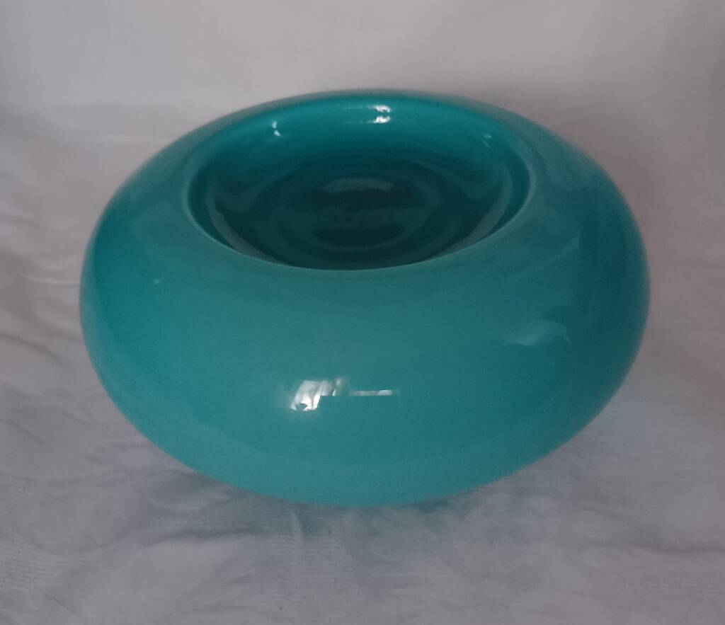 Art Deco Ceiling Lamp Turquoise Opaline Glass