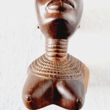 Pair of Busts or Sculptures of African Men and Women in high quality carved wood used