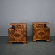 1935s pair of rare art deco bedside tables, Czechoslovakia