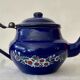 Vintage teapot 1950 in enamelled sheet metal