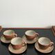 Coffee cups and under cups in gres vintage 1970s - set of 4 cups and under cup