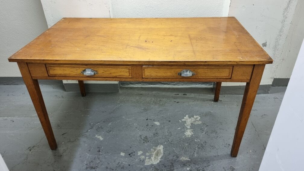 Old oak administration table or desk
