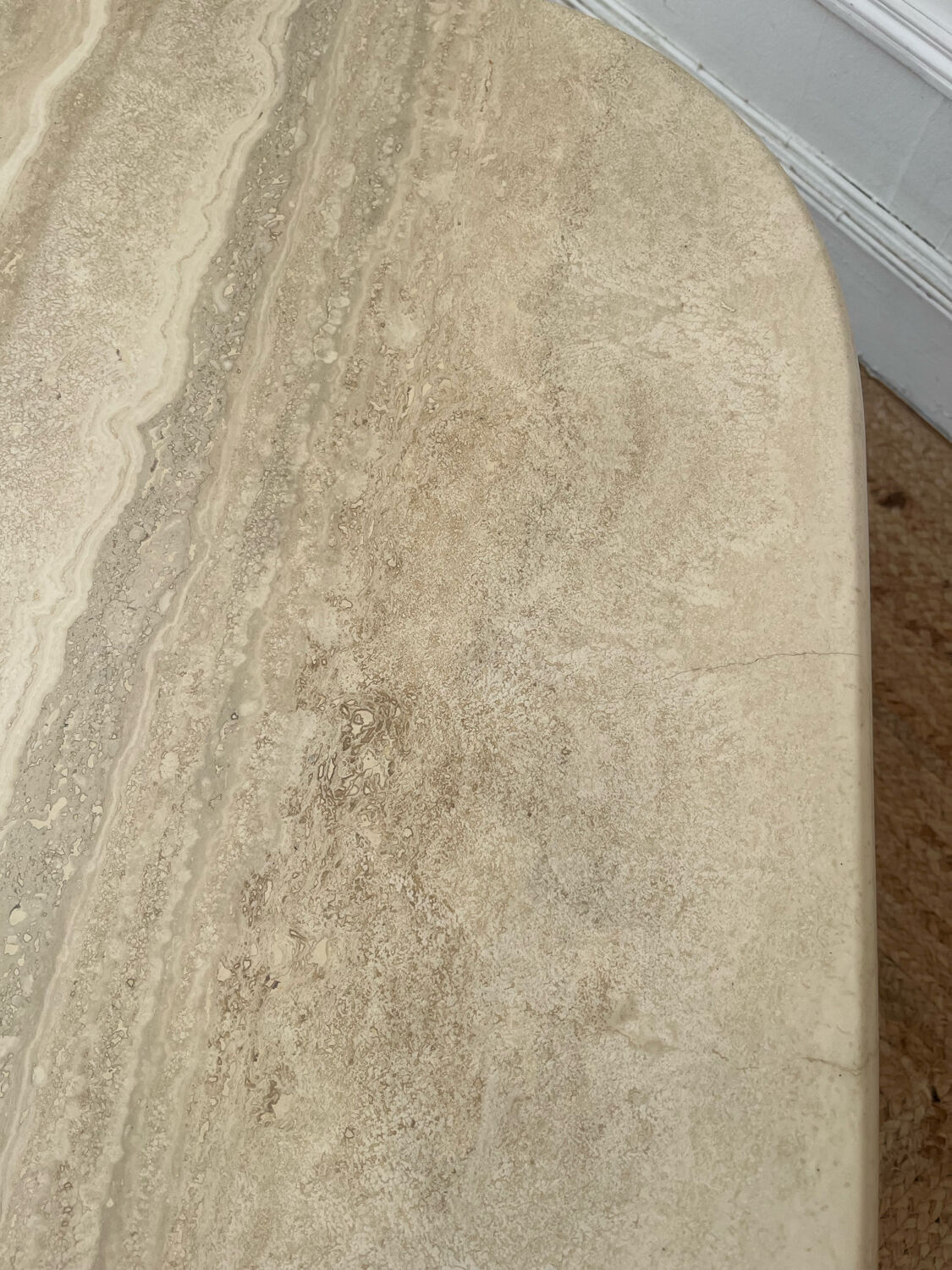 Travertine coffee table