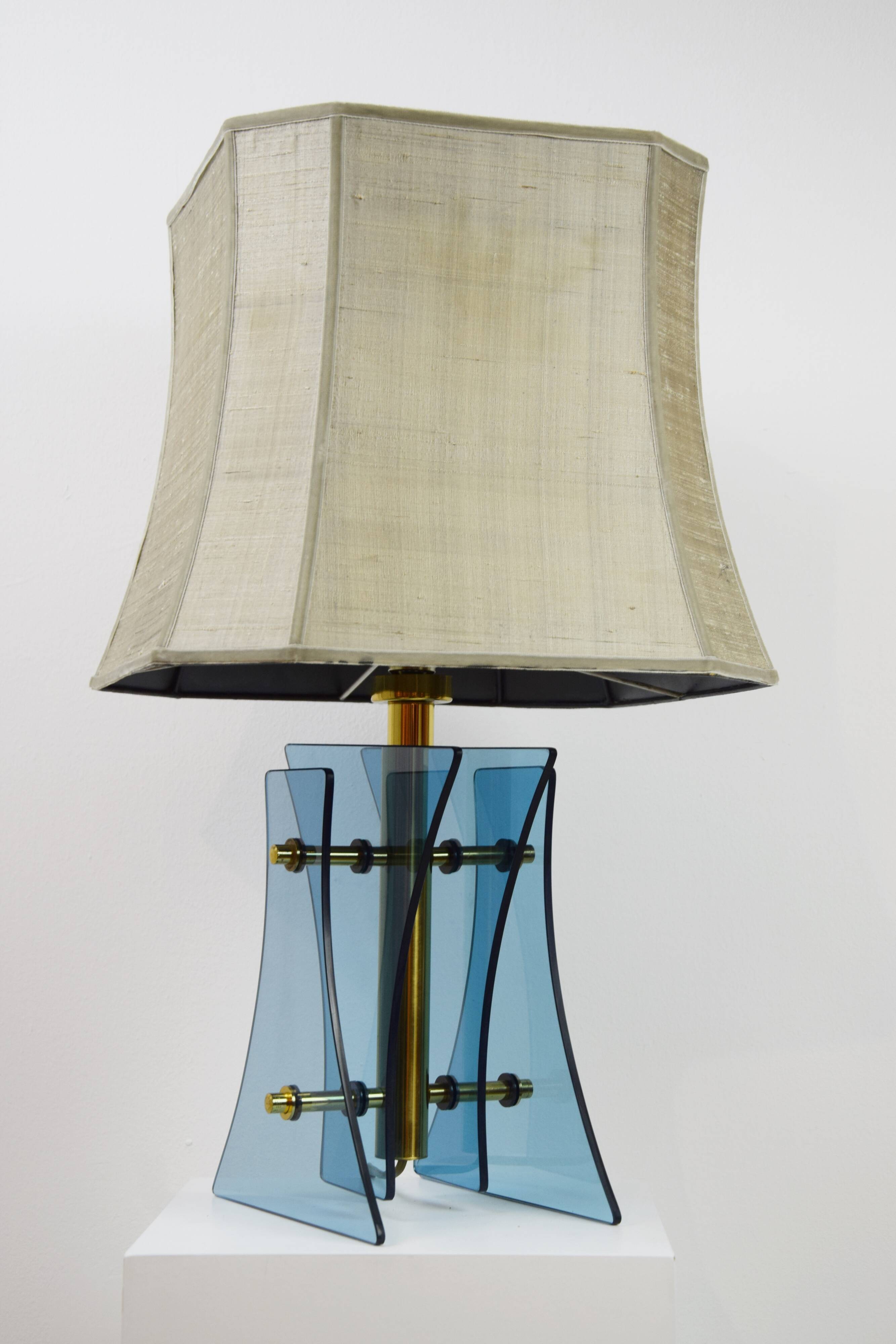 Lampe italienne, piètement en verre, années 60