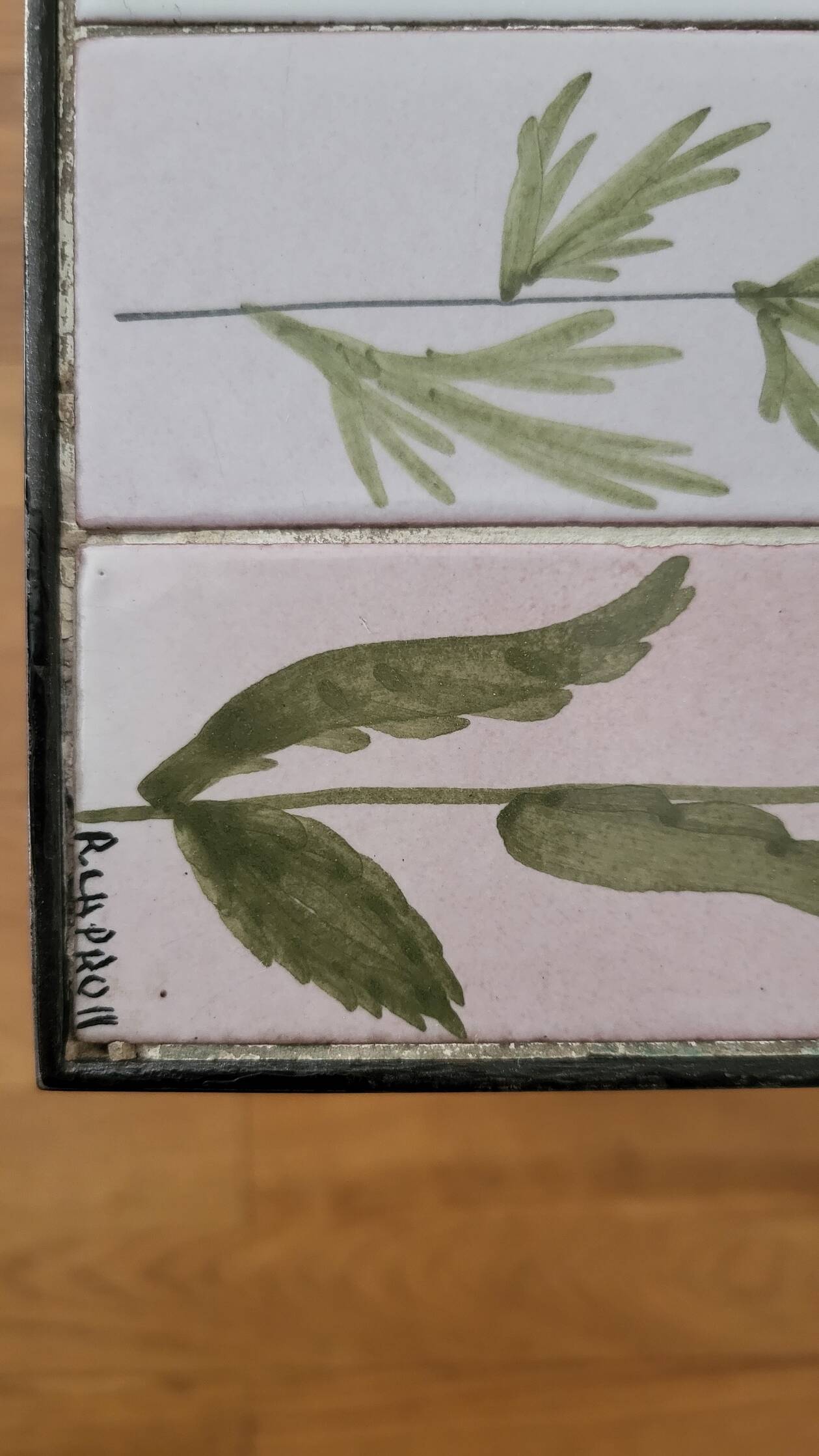 Roger Capron table in glazed green ceramic, France, vintage design.