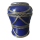 Petit vase marocain bleu cobalt1960 avec filigrane en argent travail a