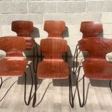 Set of 6 vintage sled chairs
