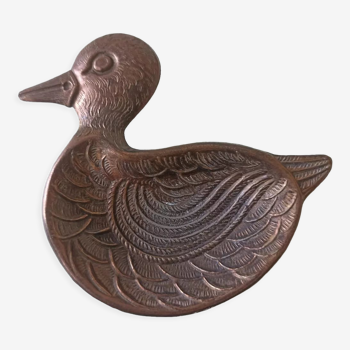 Vintage brass duck ashtray