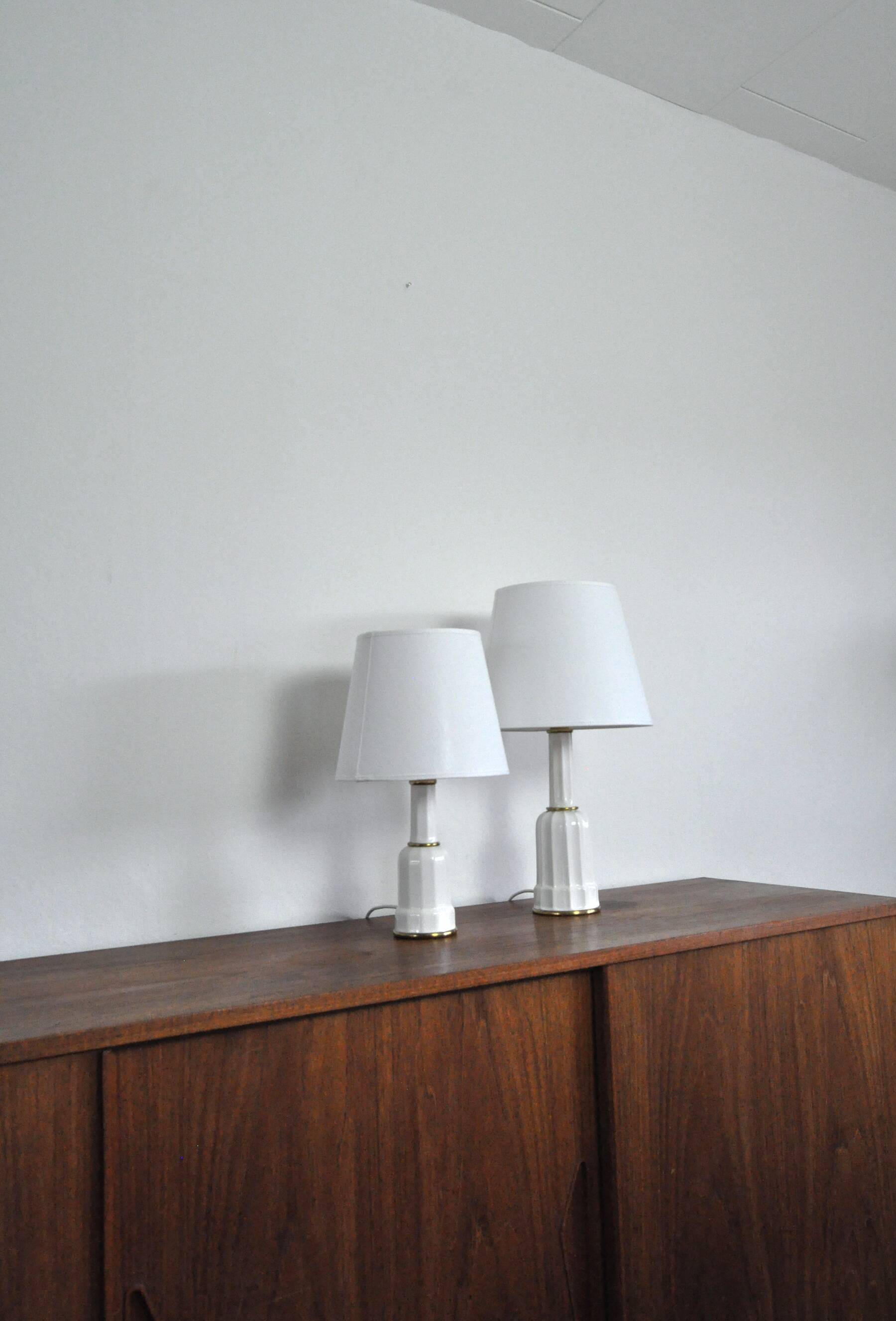 Classic Danish Heiberg table lamps in porcelain