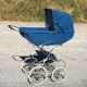 Vintage Landau Aubert duck blue velvet - 70s