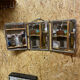 Vintage beveled barber triptych mirror from the 1950s