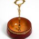 Beautiful 1960s nut bowl by Aldo Tura made of red goatskin and brass