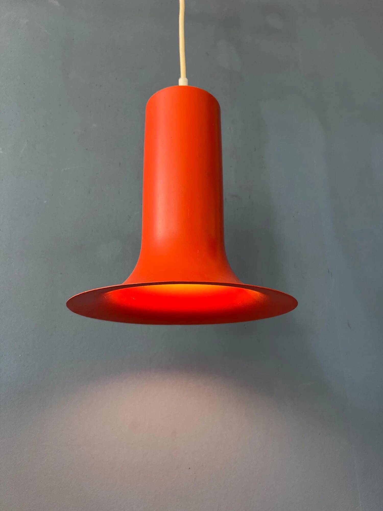 Vintage orange Raak cone pendant lamp