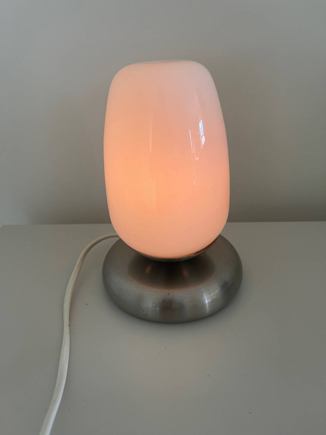 Lampe verre et chrome