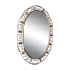 Oval wall mirror sun gilded metal frame vintage 60 70