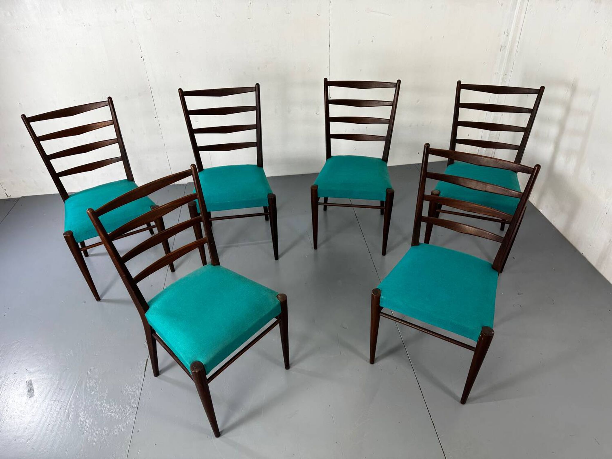 Mid-century modern Danish teak dining chairs from the 1950s, set of 6.