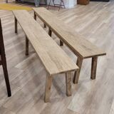 Two oak farm benches