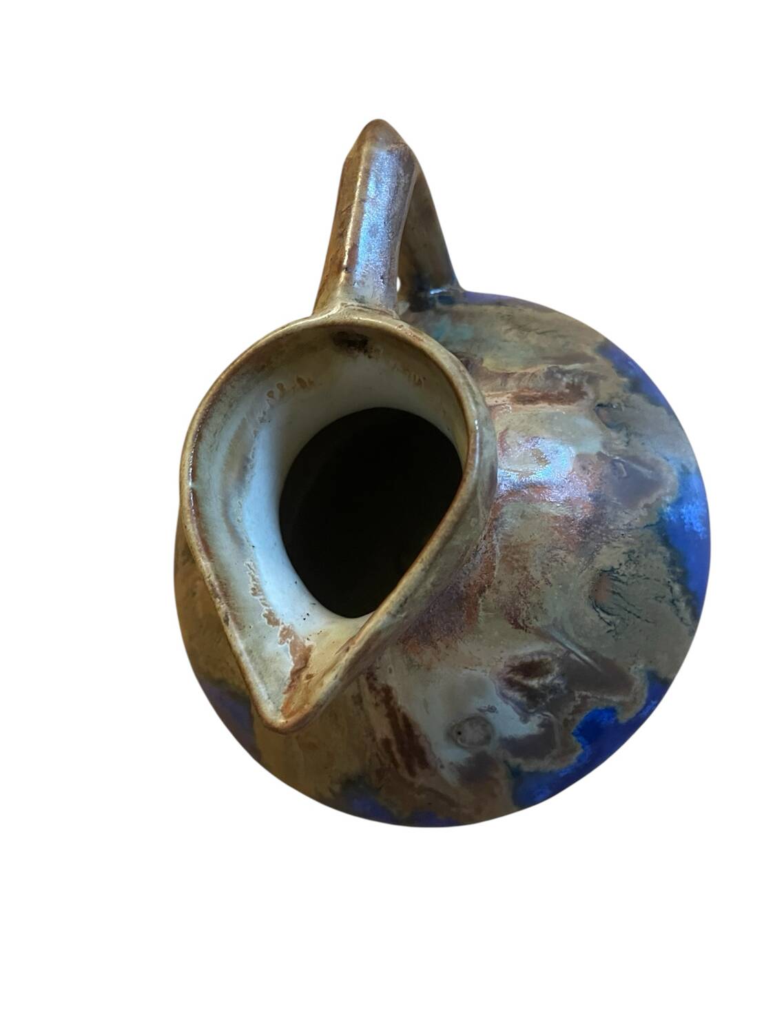 Late 19th century blue ceramic Méténier pitcher