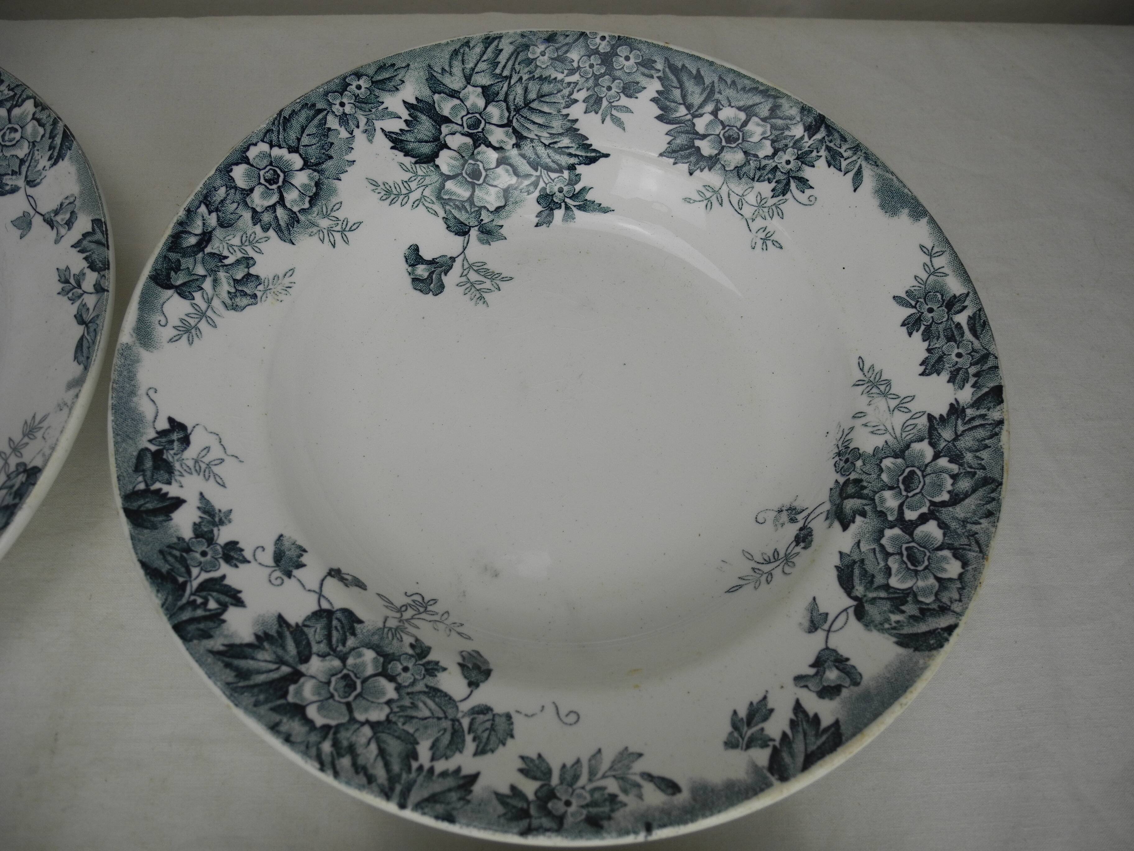 4 Moulin Loups Marie Louise french soup plates