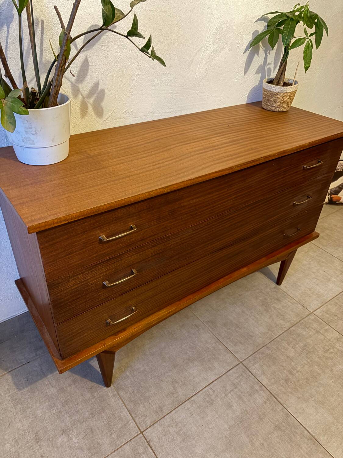 Long vintage teak sideboard
