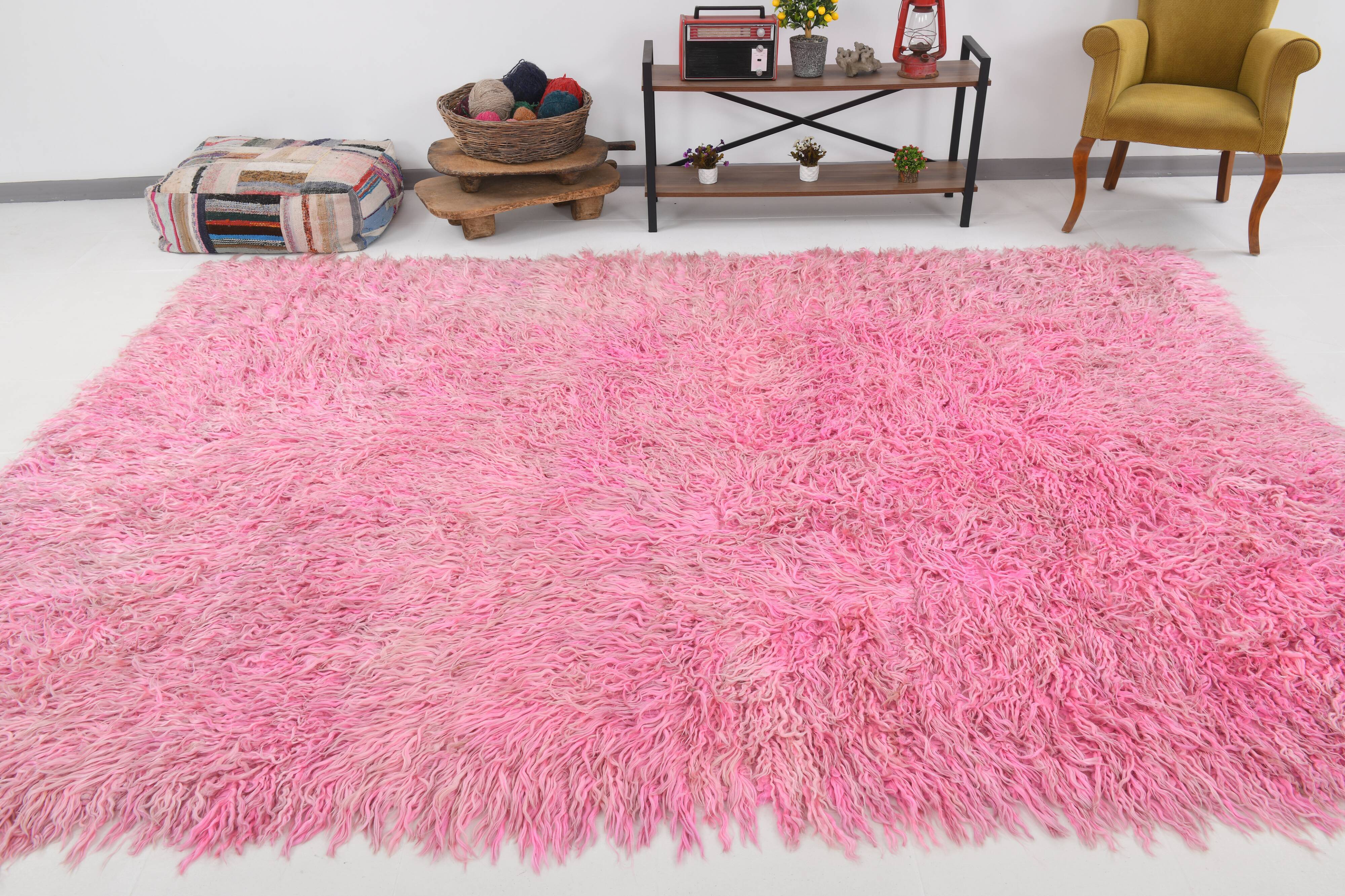 8x11 dusty pink anatolian vintage rug,243x334cm