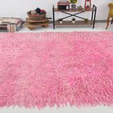 8x11 dusty pink anatolian vintage rug,243x334cm