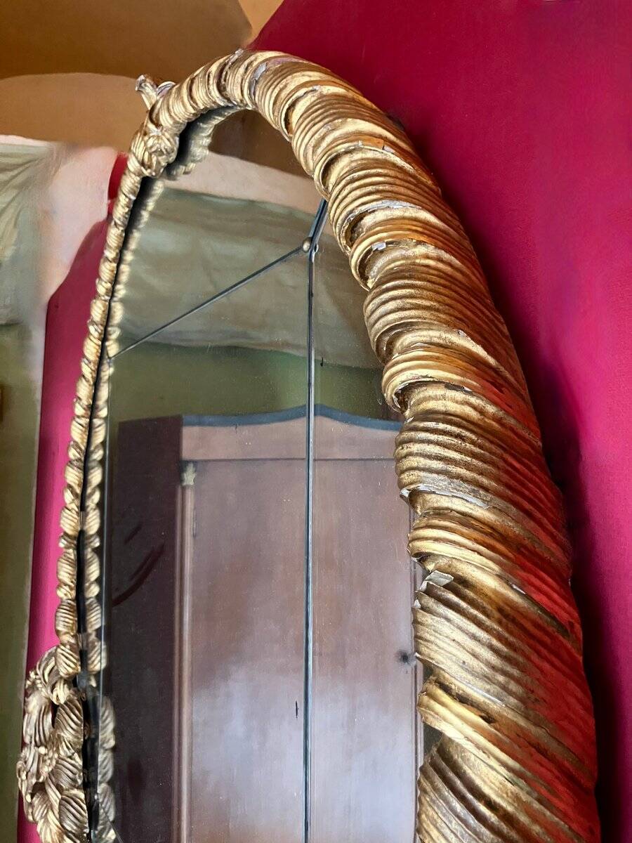 19th Century Florentine Eclectic Gilt Wood Mirror with Cinematic Provenance, 1890s