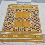 Handmade Berber kilim rug made of natural wool