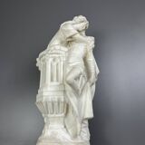 Large Romantic Alabaster Sculpture, Italy, late 19th century, Romeo and Juliet