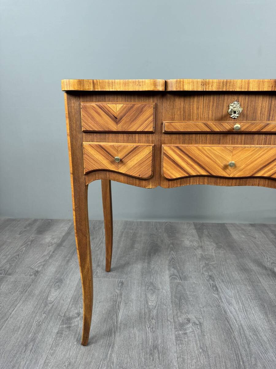Marquetry Dressing Table, Louis XV Style, 20th Century