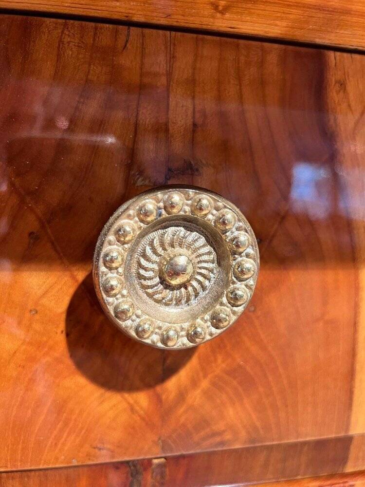 Biedermeier Secretaire in Cherrywood and Maple with Inlays and Brass, South Germany, 1830s