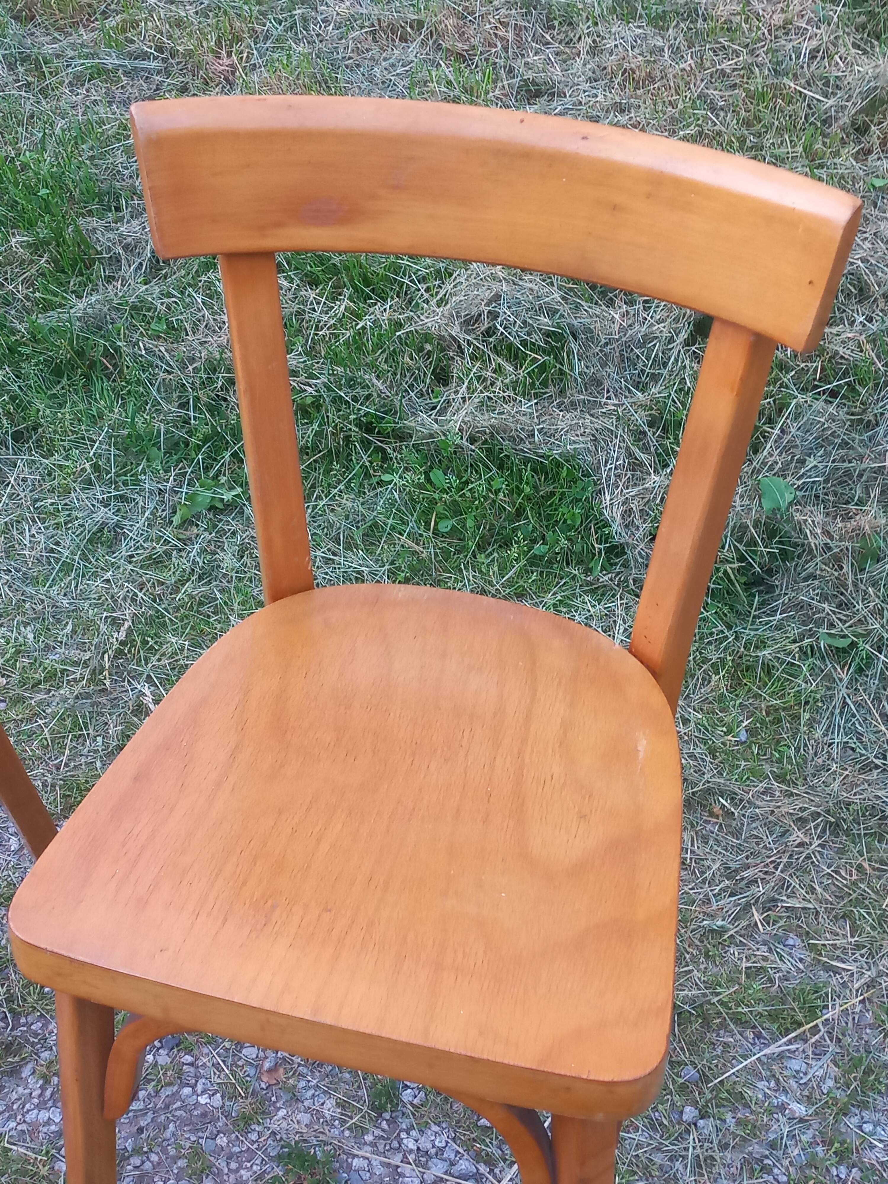 Set of 4 Baumann bistro chairs from the 1950s.