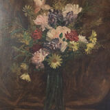 Huile sur toile par Marcel Caud 1914 bouquet de fleurs nature morte XXe
