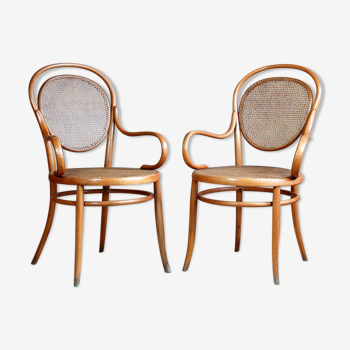 Pair of Fischel armchairs from Viennese bistro late nineteenth century