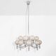 Pair of Veronese chandeliers 165 cms steel glass Murano circa 1970