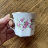 Service tasses à café ancien, en porcelaine, motif roses