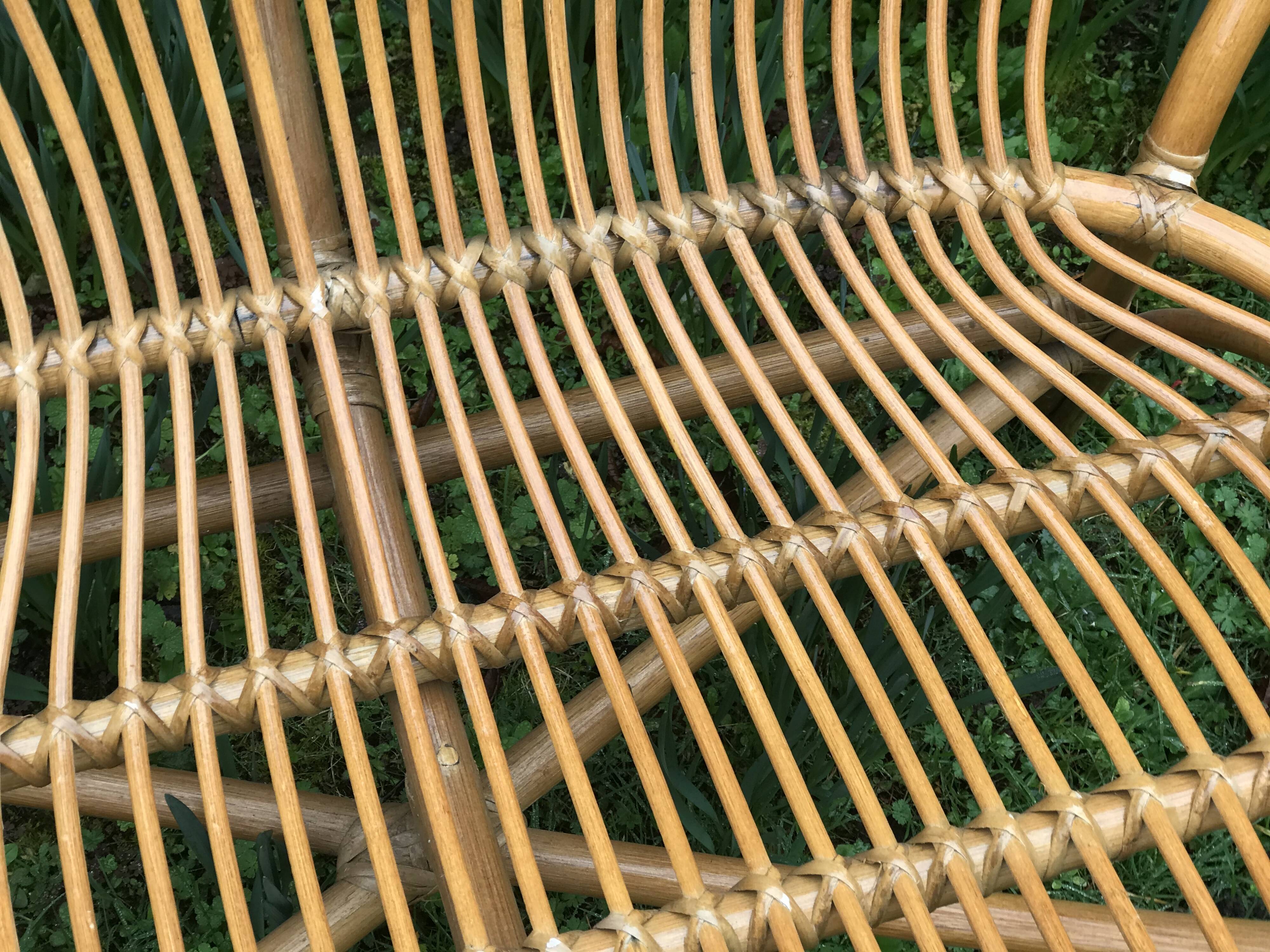 Vintage rattan seat length 103