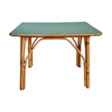 Old bamboo coffee table green top