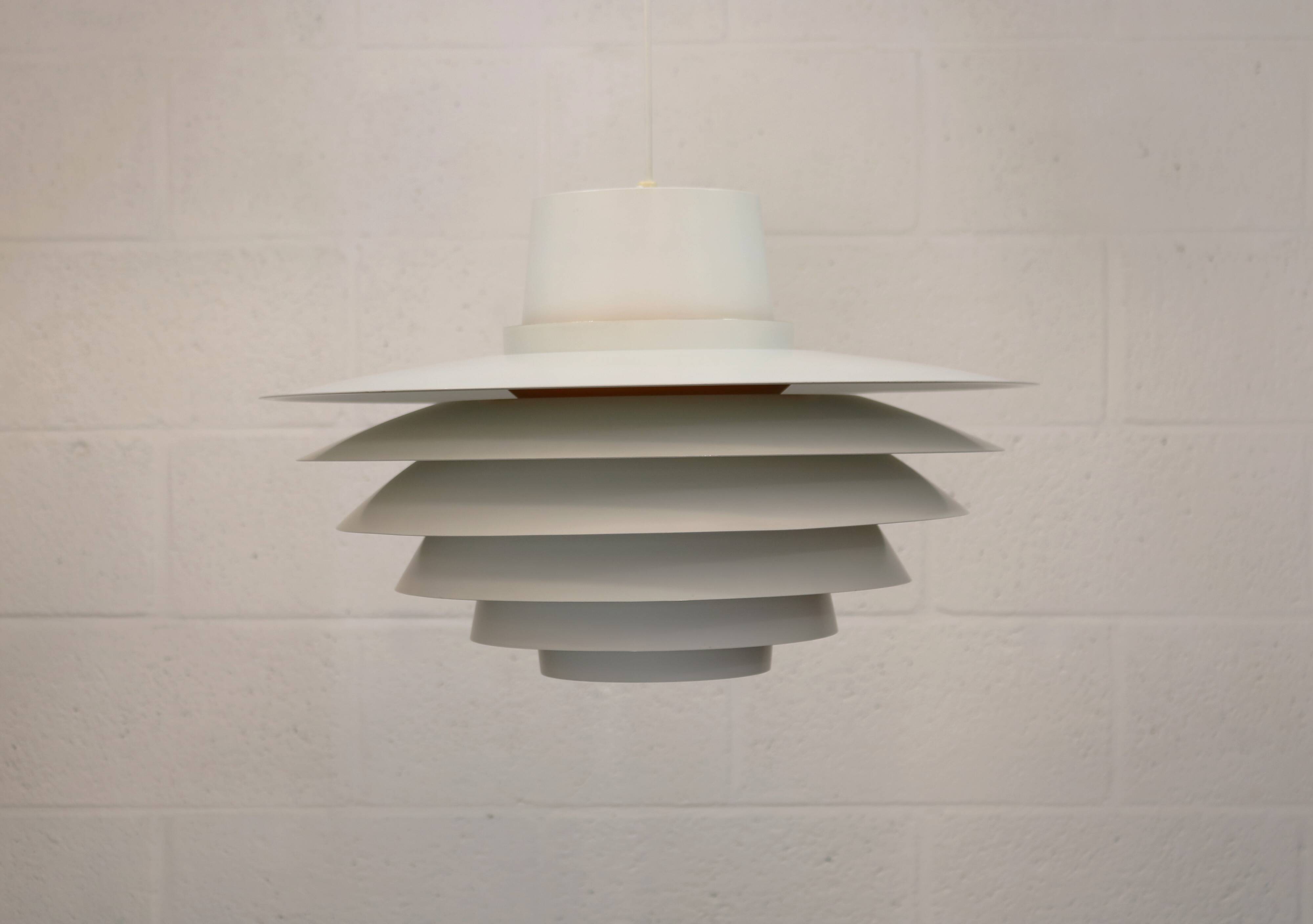 XL Verona Pendant by Svend Middelboe - 1980s Scandinavian  - White/Yellow