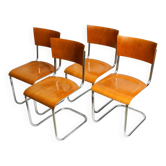 Four 1930s cantilever tubular steel chairs by Mart Stam for Robert Slezak
