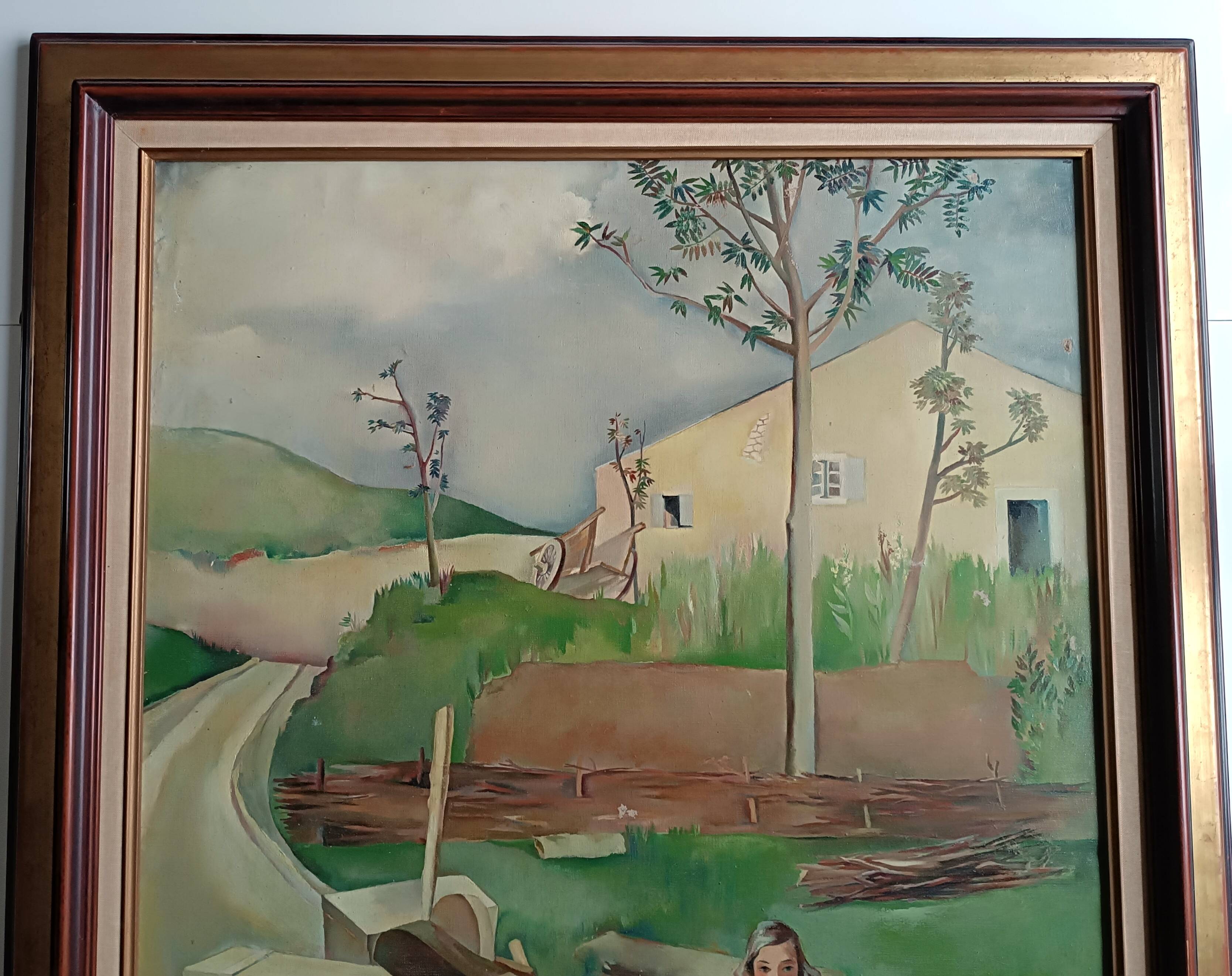 Oil painting on canvas signed lucienne tessier du cros