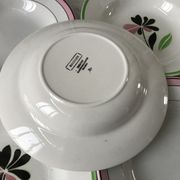 Lot of 5 hollow plates digoin sarreguemines model "rustic" and "casino" 50s