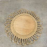Miroir soleil rotin vintage années 60